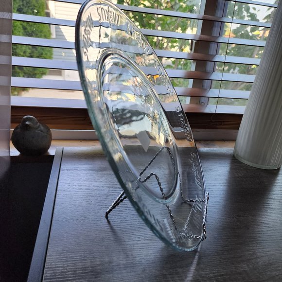 ANCHOR HOCKING Glass 13" Place that has SNOW around rim. NWT - Picture 3 of 7